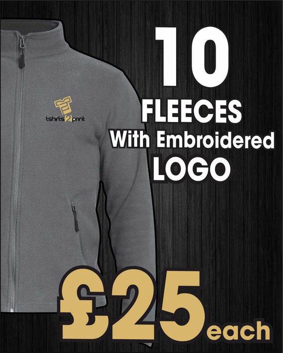 10 x Fleece Jackets with Embroidered LOGO