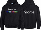 AMONG US IMPOSTOR PERSONALISED HOODY with NAME ON BACK