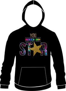 You Make Me Star Printed Hoody
