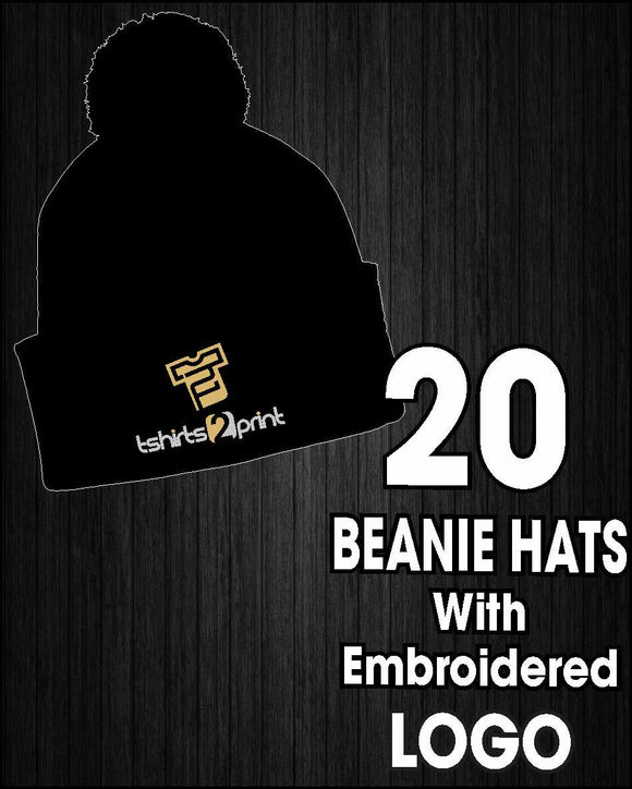 20 x BEANIES with Embroidered LOGO