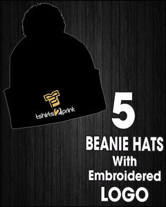 5 x BEANIES with Embroidered LOGO