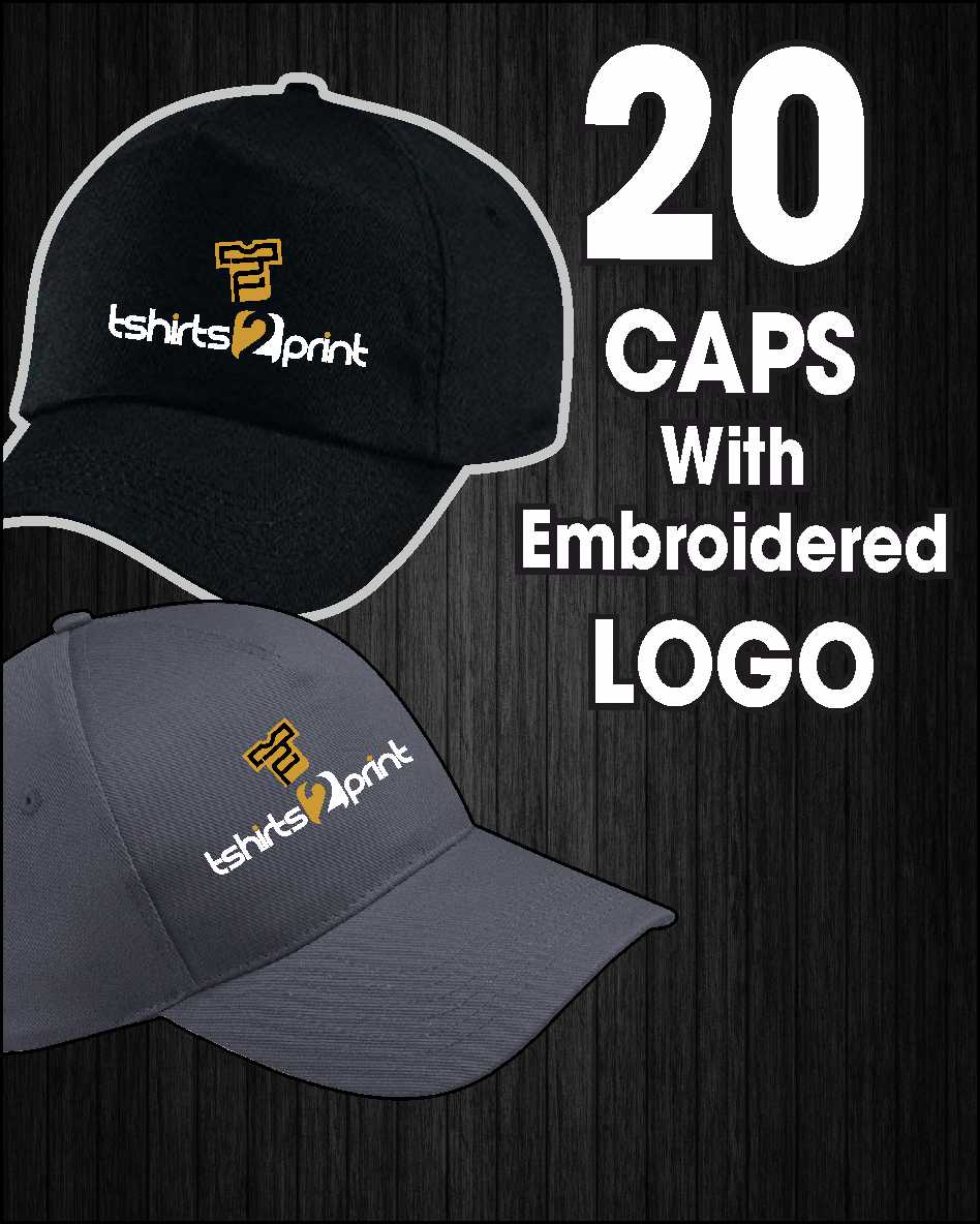 20 x CAPS with Embroidered LOGO