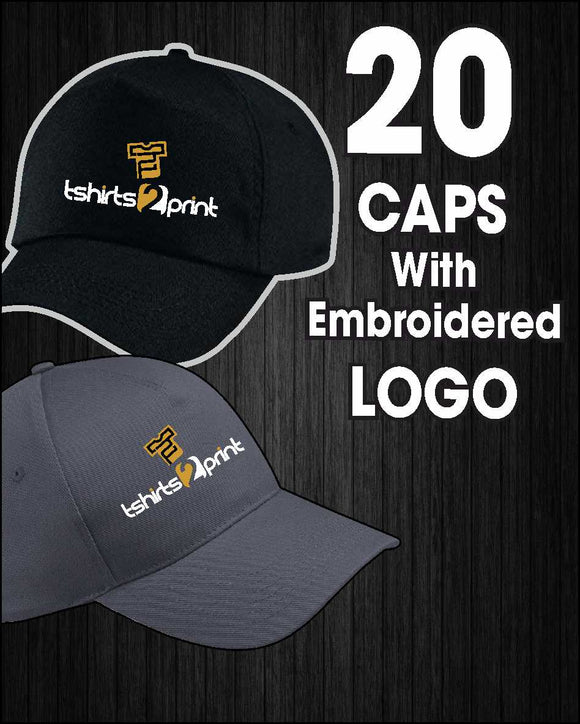 20 x CAPS with Embroidered LOGO