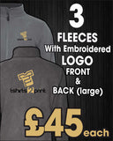 3 x Fleece Jackets with Embroidered LOGO on FRONT & BACK