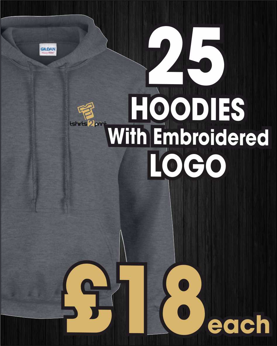 25 x Hoodies with Embroidered LOGO