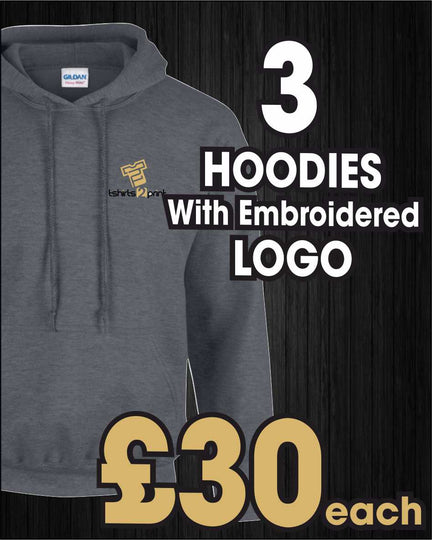 3 x Hoodies with Embroidered LOGO