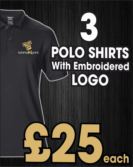 3 x Polo Tops with Embroidered LOGO